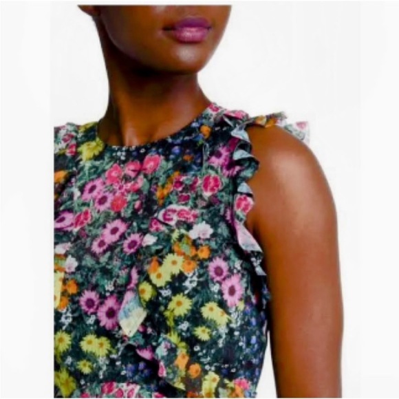 IN STORES NOW Ted Baker Floral Sleeveless Midi Dress Sz US 4 Or Ted Sz 1 - Picture 4 of 5